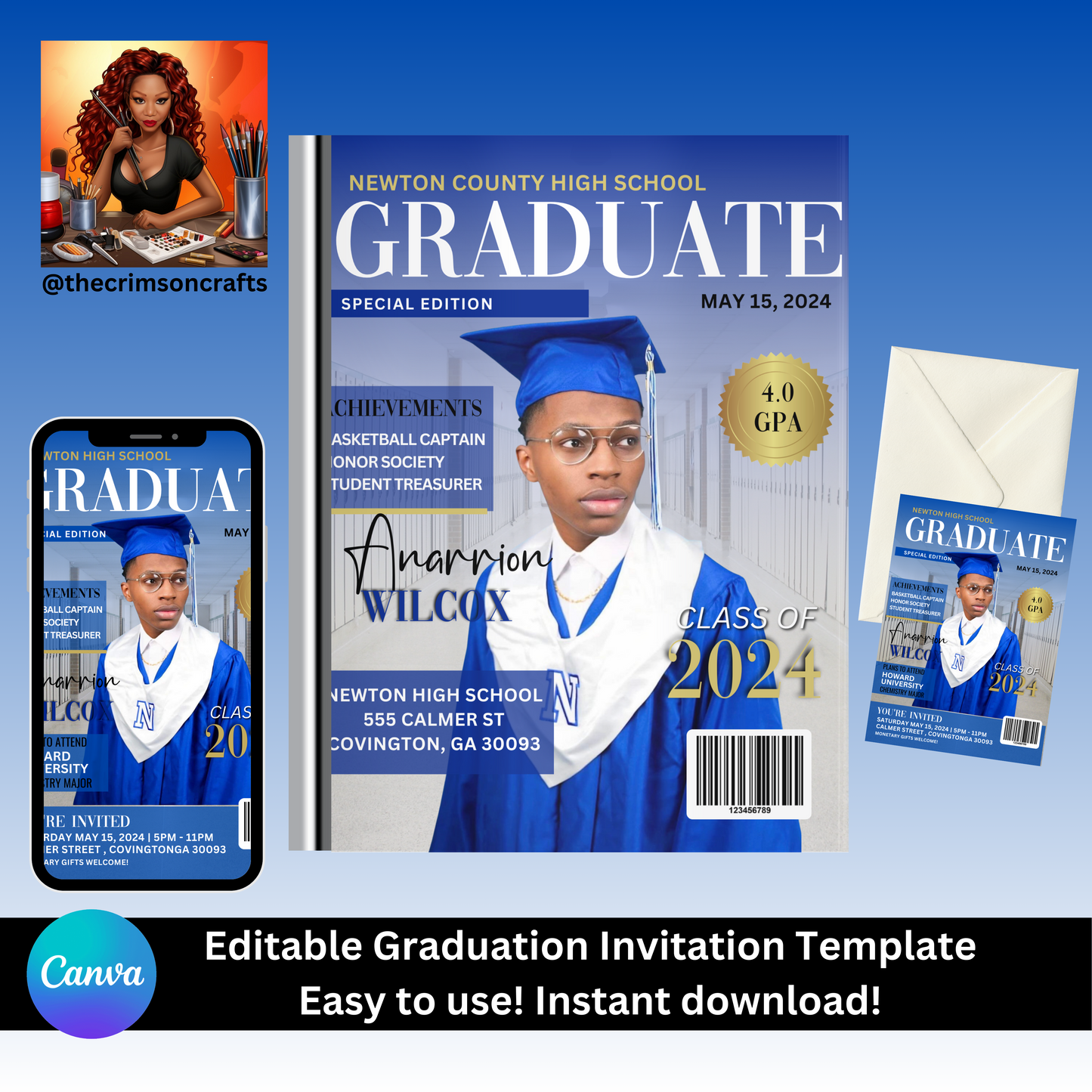 Graduation Invitation DIY Template