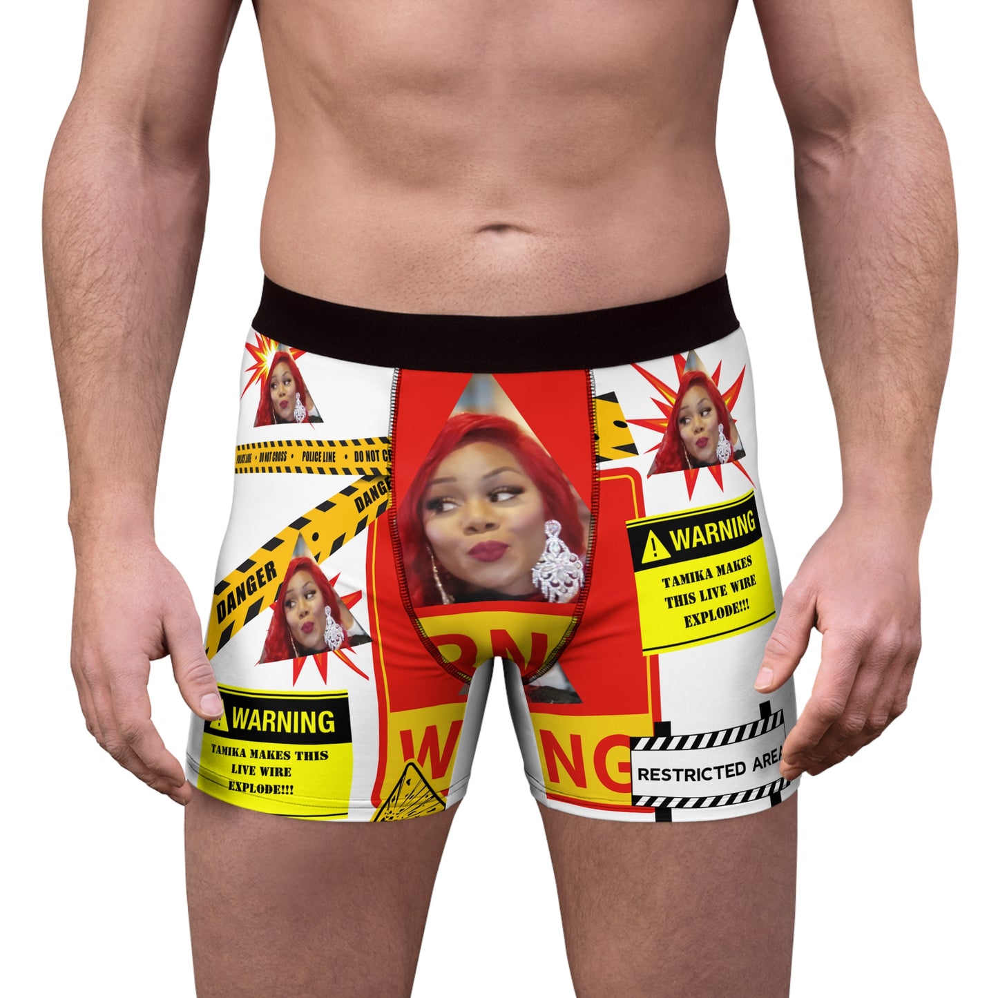 Personalized Face Boxers - "Warning"