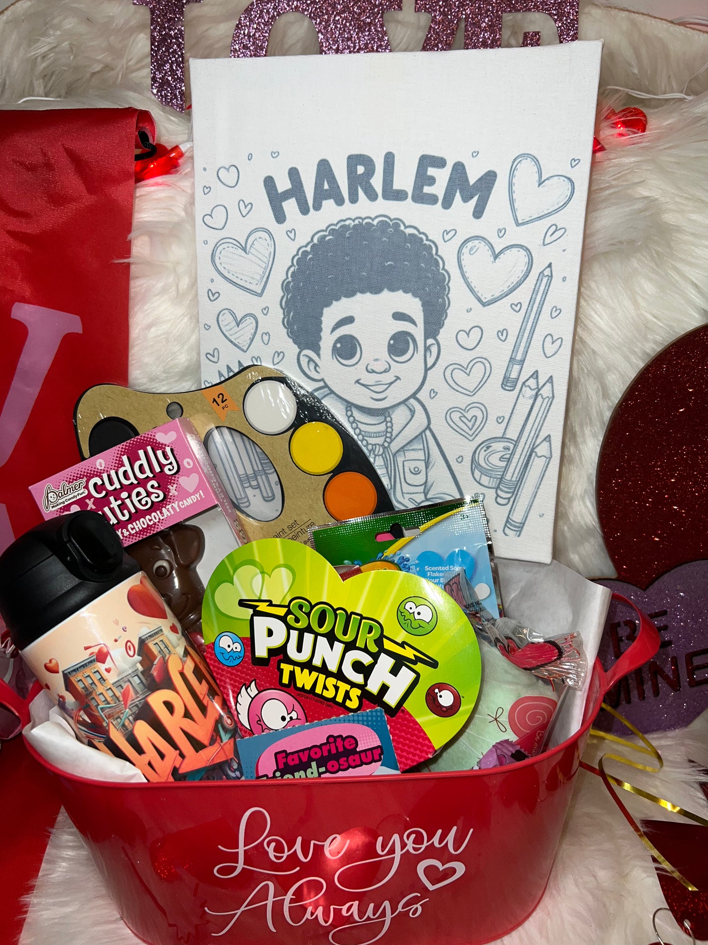 Personalized Kids Valentines Basket