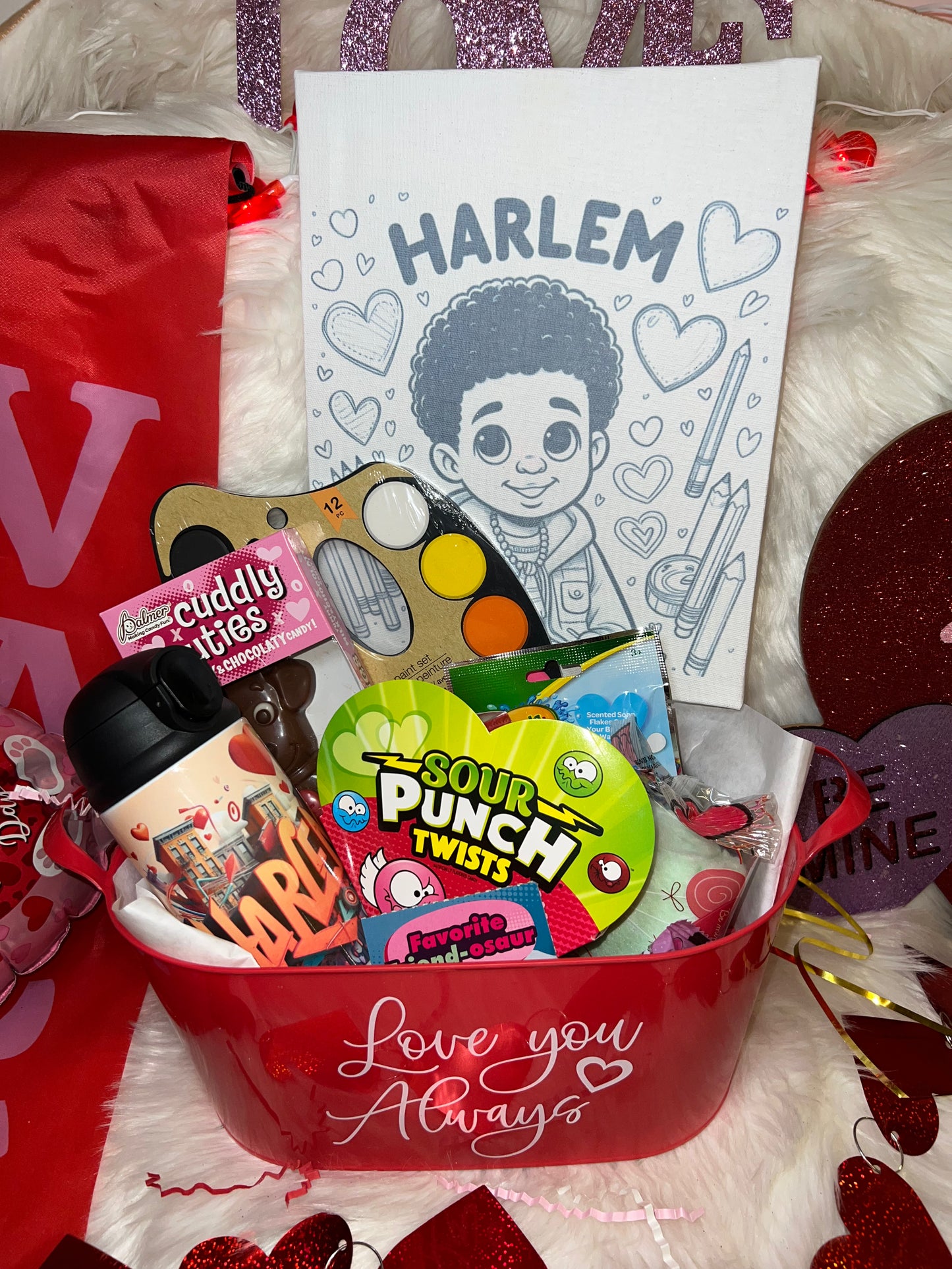 Personalized Kids Valentines Basket